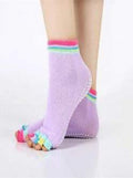 Printed Winter Care Half Finger Yoga GYM Cotton Toe Socks