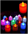 Tea Light Candle Multicolor Led Ps Pack White - SKU 204