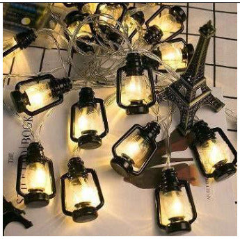 16 Led Black Lantern String Light - SKU 205