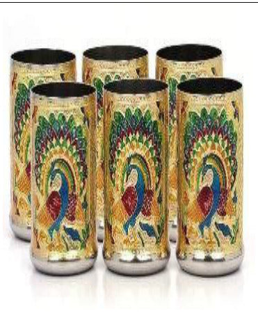 Meenakari Glass Set 6 Pcs - SKU 258